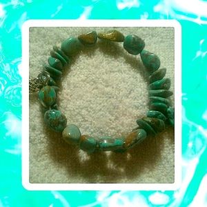 December: Turquoise handmade memory wire bracelet